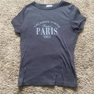 Paris Graphic Women's Tee in Dark Gray